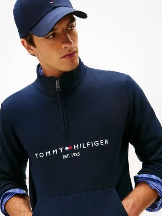 Tommy Logo-sweatshirt met kwartrits
