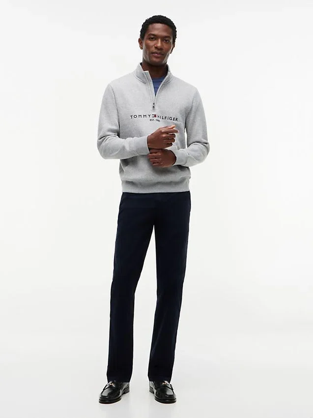 Tommy Logo-sweatshirt met kwartrits Tommy Logo-sweatshirt met kwartrits