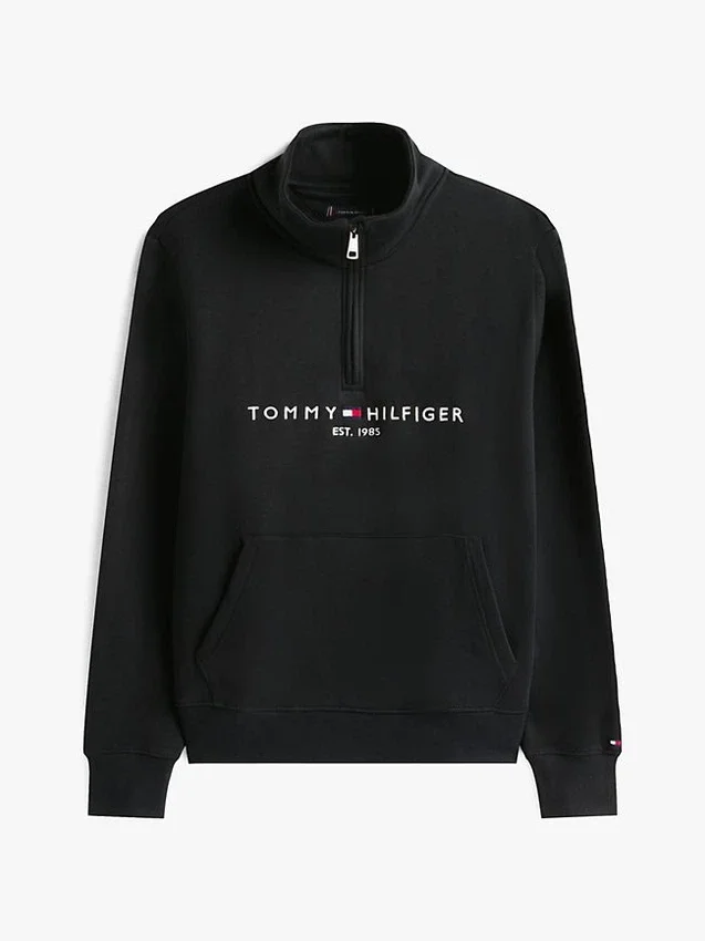 Tommy Logo-sweatshirt met kwartrits Tommy Logo-sweatshirt met kwartrits