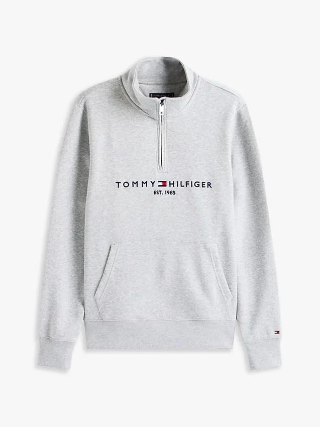 Tommy Logo-sweatshirt met kwartrits Tommy Logo-sweatshirt met kwartrits