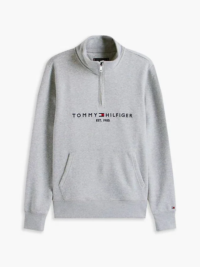 Tommy Logo-sweatshirt met kwartrits Tommy Logo-sweatshirt met kwartrits