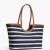 Tote bag met scriptmonogram en Bretonse strepen Tote bag met scriptmonogram en Bretonse strepen