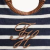 Tote bag met scriptmonogram en Bretonse strepen Tote bag met scriptmonogram en Bretonse strepen