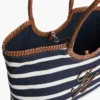 Tote bag met scriptmonogram en Bretonse strepen Tote bag met scriptmonogram en Bretonse strepen