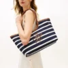 Tote bag met scriptmonogram en Bretonse strepen Tote bag met scriptmonogram en Bretonse strepen