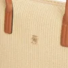 Tote bag van raffia met monogramlogo Tote bag van raffia met monogramlogo