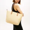 Tote bag van raffia met monogramlogo Tote bag van raffia met monogramlogo