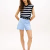 Twill-Shorts met zakken en gouden knopen Twill-Shorts met zakken en gouden knopen