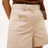 Twill-Shorts met zakken en gouden knopen Twill-Shorts met zakken en gouden knopen