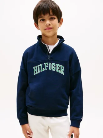 Varsity-sweatshirt met kwartrits voor kinderen