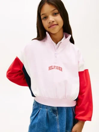 Varsity-sweatshirt met kwartrits voor kinderen