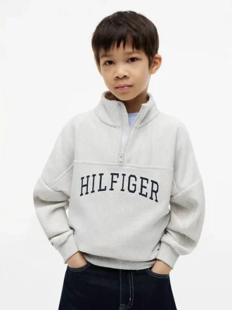 Varsity-sweatshirt met kwartrits voor kinderen