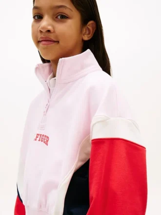 Varsity-sweatshirt met kwartrits voor kinderen