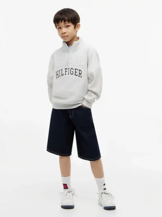 Varsity-sweatshirt met kwartrits voor kinderen