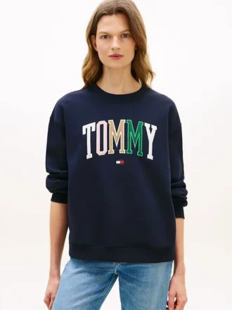 Veelkleurig Tommy-logo-sweatshirt in varsity-stijl