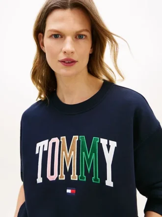 Veelkleurig Tommy-logo-sweatshirt in varsity-stijl