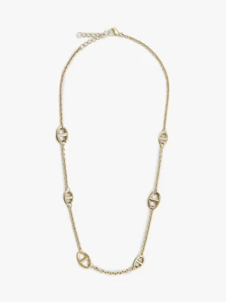 Vergulde slanke ketting met maritieme schakels
