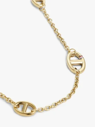 Vergulde slanke ketting met maritieme schakels