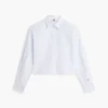 Versierd cropped popeline shirt Versierd cropped popeline shirt