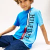 Verticaal kleurblok T-shirt met logo voor kinderen Verticaal kleurblok T-shirt met logo voor kinderen
