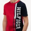 Verticaal kleurblok T-shirt met logo voor kinderen Verticaal kleurblok T-shirt met logo voor kinderen