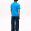 Verticaal kleurblok T-shirt met logo voor kinderen Verticaal kleurblok T-shirt met logo voor kinderen