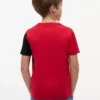 Verticaal kleurblok T-shirt met logo voor kinderen Verticaal kleurblok T-shirt met logo voor kinderen