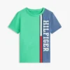 Verticaal kleurblok T-shirt met logo voor kinderen Verticaal kleurblok T-shirt met logo voor kinderen