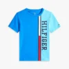 Verticaal kleurblok T-shirt met logo voor kinderen Verticaal kleurblok T-shirt met logo voor kinderen