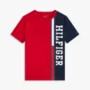 Verticaal kleurblok T-shirt met logo voor kinderen Verticaal kleurblok T-shirt met logo voor kinderen