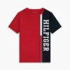 Verticaal kleurblok T-shirt met logo voor kinderen Verticaal kleurblok T-shirt met logo voor kinderen