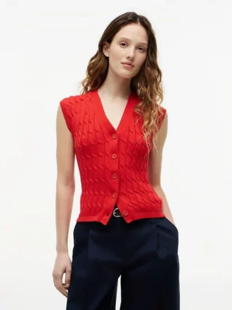 Vest met kabelpatroon