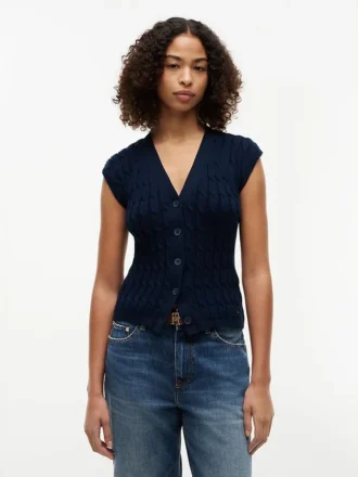 Vest met kabelpatroon