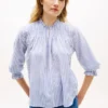 Voile-shirt met plooitjes en ruches Voile-shirt met plooitjes en ruches