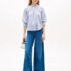 Voile-shirt met plooitjes en ruches Voile-shirt met plooitjes en ruches