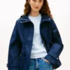 Waterafstotende korte parka met capuchon
