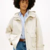 Waterafstotende korte parka met capuchon