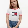 Wavy Flag Logo Ringer T-shirt voor kinderen Wavy Flag Logo Ringer T-shirt voor kinderen