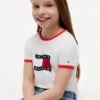 Wavy Flag Logo Ringer T-shirt voor kinderen Wavy Flag Logo Ringer T-shirt voor kinderen