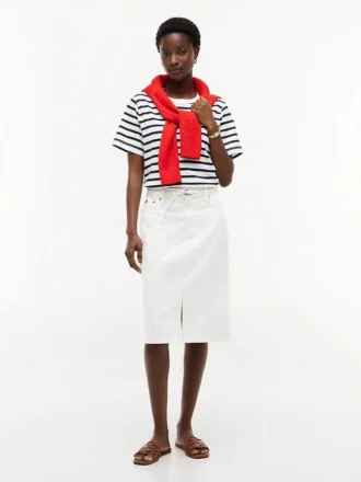 Witte denimrok met riemen Witte denimrok met riemen