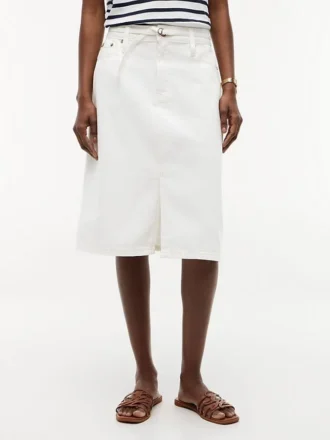 Witte denimrok met riemen Witte denimrok met riemen
