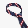 Zijden stropdas met all-over monogram en strepen