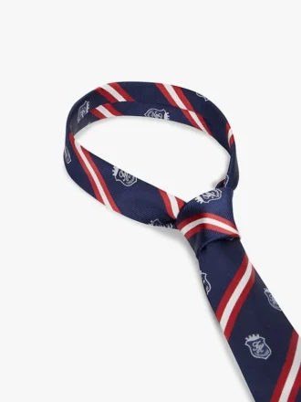 Zijden stropdas met all-over monogram en strepen Zijden stropdas met all-over monogram en strepen