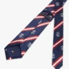 Zijden stropdas met all-over monogram en strepen